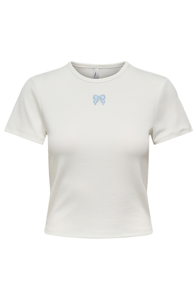 ONLDANIELLA S/S RIB TOP CS JRS 15350554 CLOUD DANCER/BOW